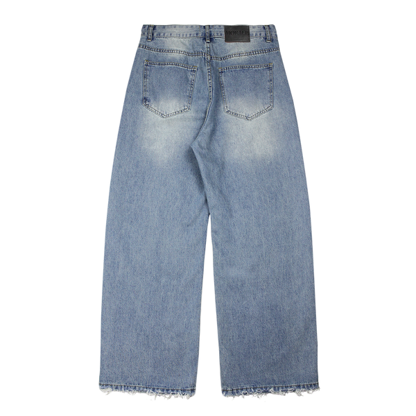 BLUE FADED BAGGY JEANS