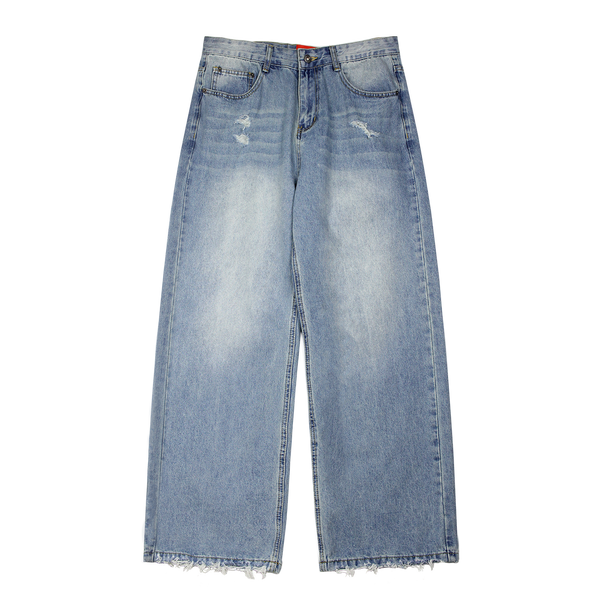 BLUE FADED BAGGY JEANS